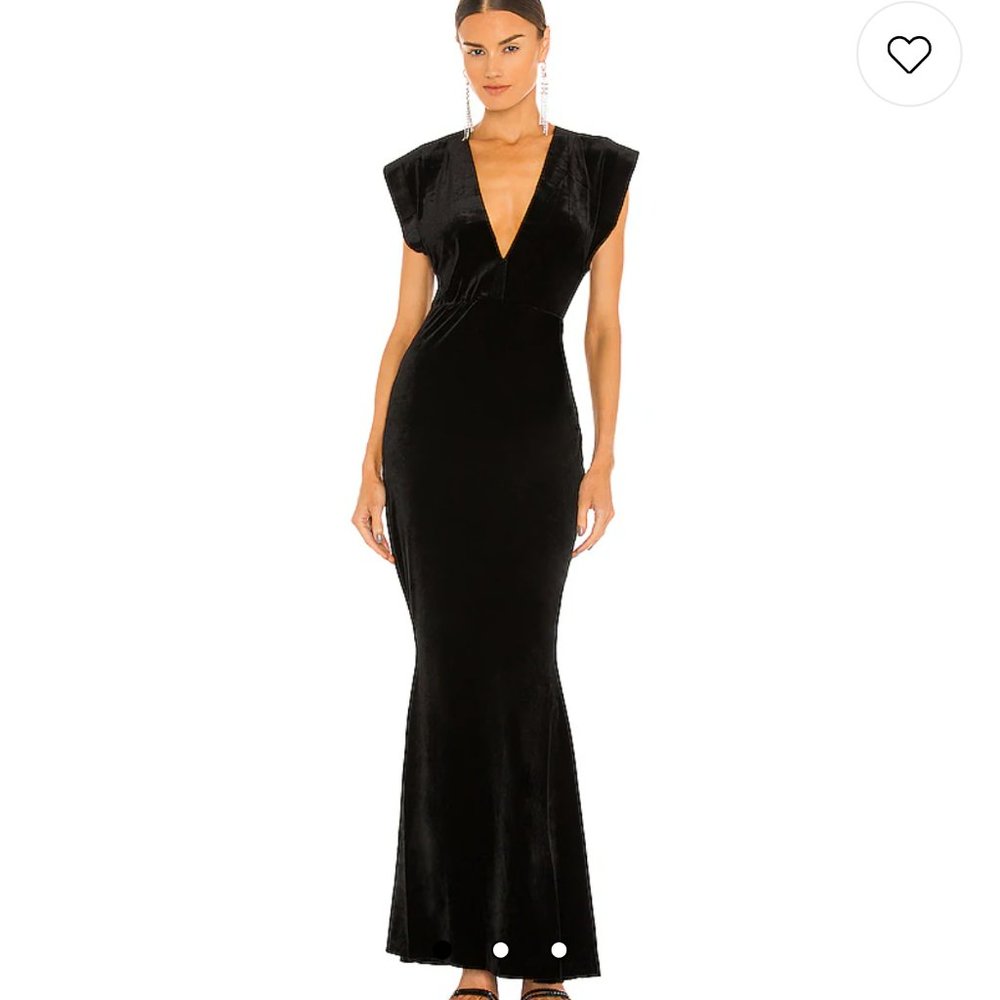 NWT Norma Kamali V Neck Rectangle Gown